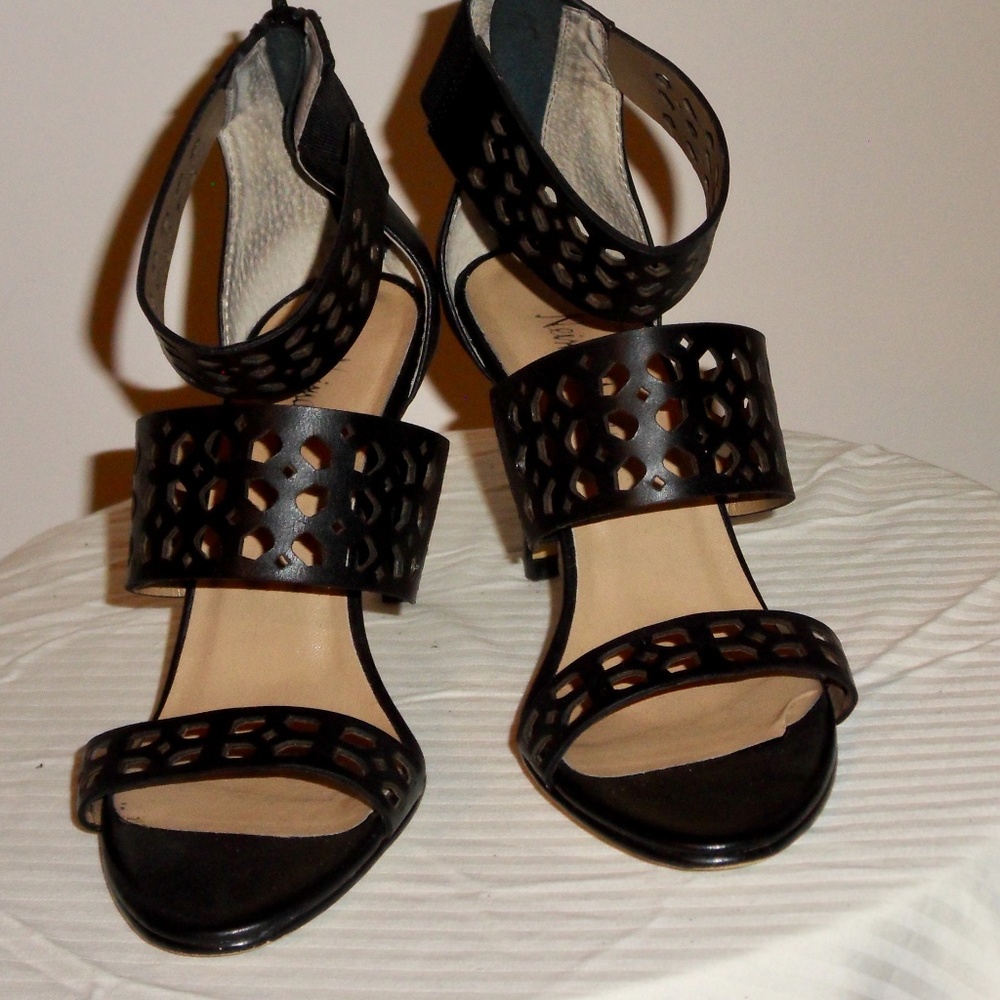 Neiman Marcus Ankle Straps Cut Out Heels